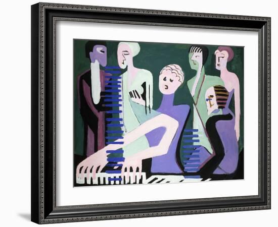 Singer on Piano-Ernst Ludwig Kirchner-Framed Giclee Print