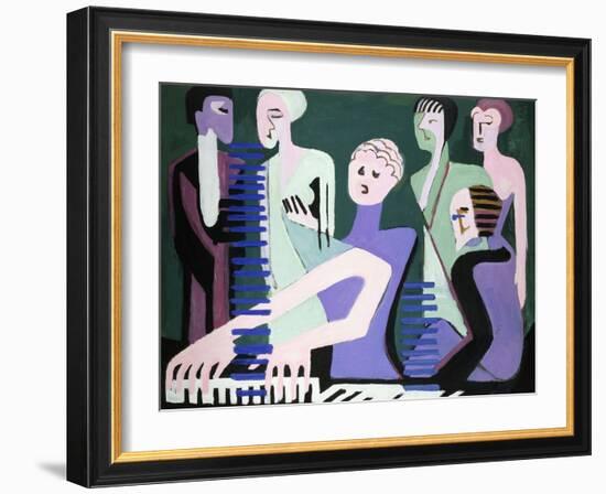 Singer on Piano-Ernst Ludwig Kirchner-Framed Giclee Print