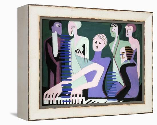 Singer on Piano-Ernst Ludwig Kirchner-Framed Premier Image Canvas