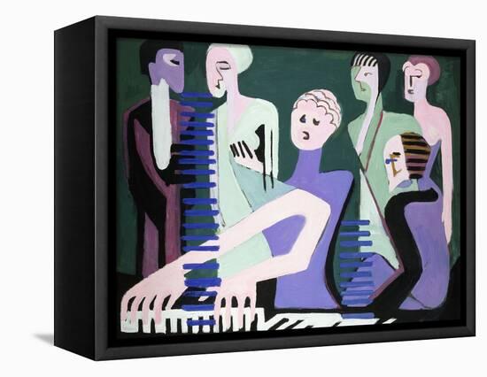 Singer on Piano-Ernst Ludwig Kirchner-Framed Premier Image Canvas