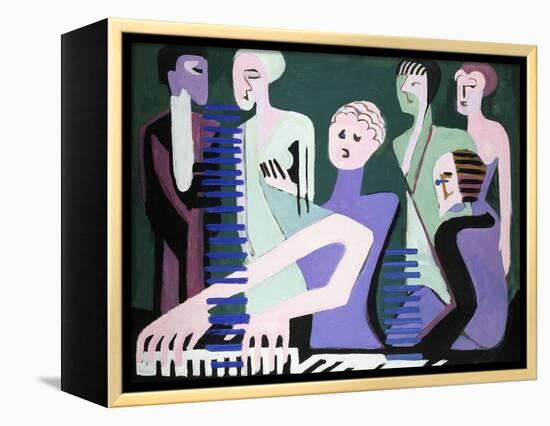 Singer on Piano-Ernst Ludwig Kirchner-Framed Premier Image Canvas