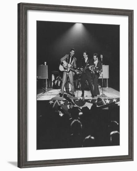 Singer Ricky Nelson and Band During a Performance-Ralph Crane-Framed Premium Photographic Print