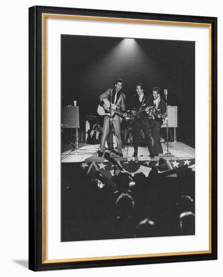 Singer Ricky Nelson and Band During a Performance-Ralph Crane-Framed Premium Photographic Print