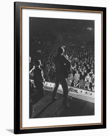 Singer Ricky Nelson and Band During a Performance-Ralph Crane-Framed Premium Photographic Print