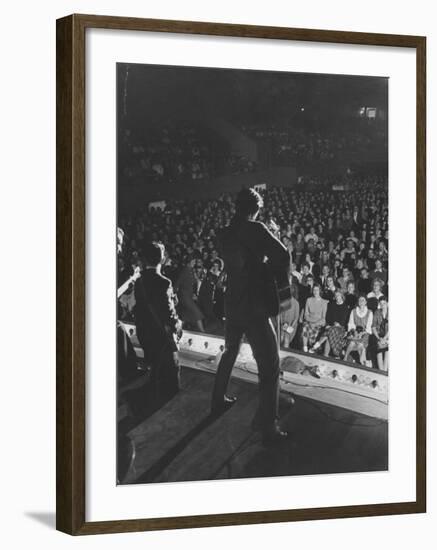 Singer Ricky Nelson and Band During a Performance-Ralph Crane-Framed Premium Photographic Print