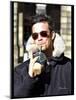 Singer Robbie Williams Pictured in Edinburgh, March 2002-null-Mounted Photographic Print