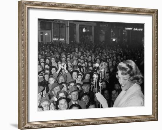 Singer Rosemary Clooney at the Premiere of Her Movie "Stars are Singing"-Allan Grant-Framed Premium Photographic Print