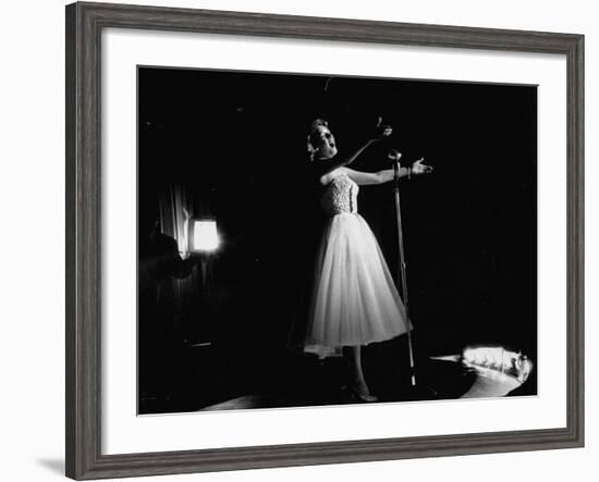 Singer Rosemary Clooney Performing on Stage-Allan Grant-Framed Premium Photographic Print