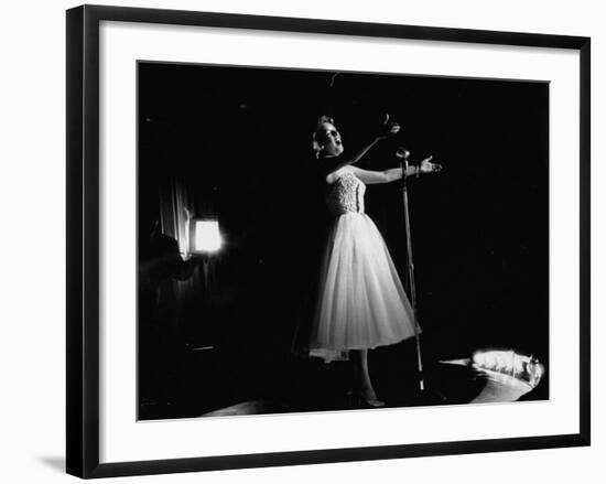 Singer Rosemary Clooney Performing on Stage-Allan Grant-Framed Premium Photographic Print