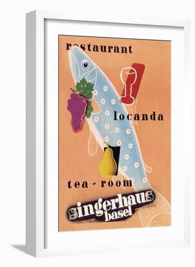Singerhaus Basel: Restaurant, Locanda, Tea-Room-Charles Kuhn-Framed Art Print