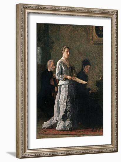 Singing a Pathetic Song-Thomas Cowperthwait Eakins-Framed Art Print