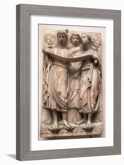 Singing Angels, Relief from the Cantoria by Luca Della Robbia (1400-82), C.1435-Luca Della Robbia-Framed Giclee Print