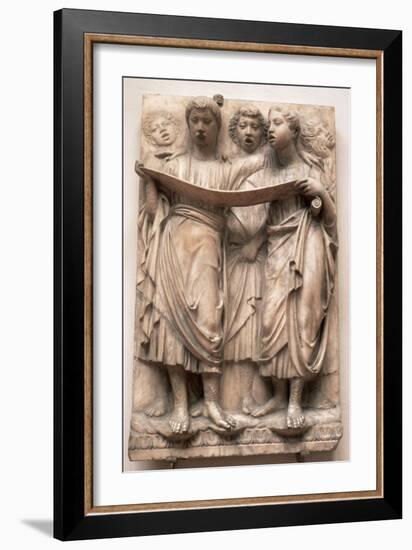 Singing Angels, Relief from the Cantoria by Luca Della Robbia (1400-82), C.1435-Luca Della Robbia-Framed Giclee Print