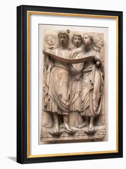 Singing Angels, Relief from the Cantoria by Luca Della Robbia (1400-82), C.1435-Luca Della Robbia-Framed Giclee Print