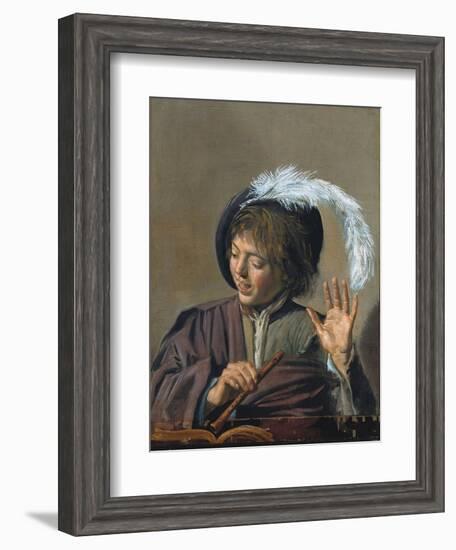 Singing Boy with a Flute-Frans Hals-Framed Giclee Print