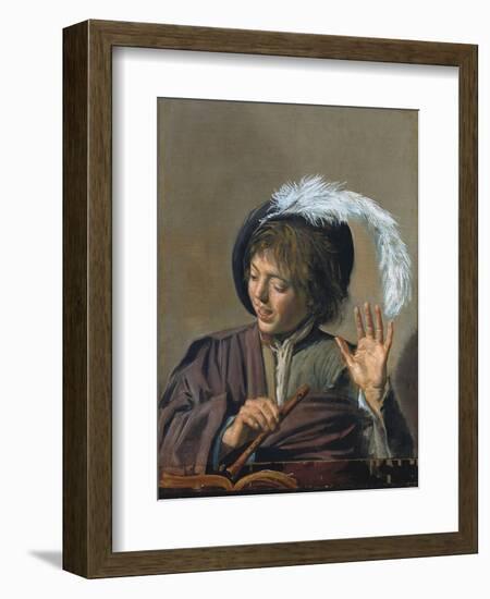 Singing Boy with a Flute-Frans Hals-Framed Giclee Print