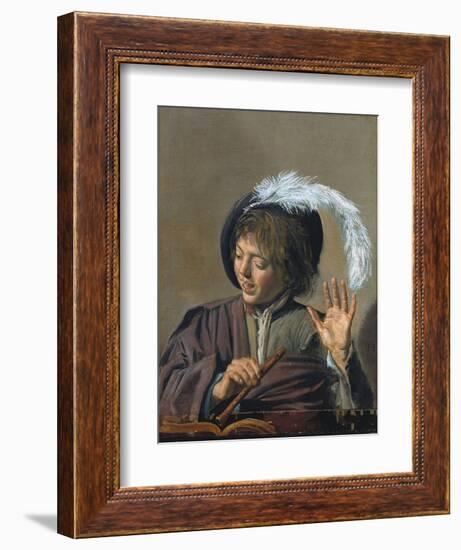 Singing Boy with a Flute-Frans Hals-Framed Giclee Print