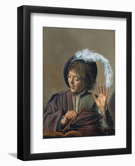 Singing Boy with a Flute-Frans Hals-Framed Giclee Print