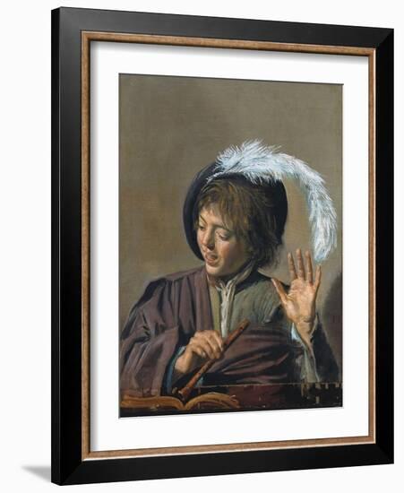 Singing Boy with a Flute-Frans Hals-Framed Giclee Print