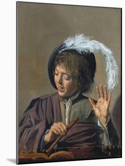 Singing Boy with a Flute-Frans Hals-Mounted Giclee Print