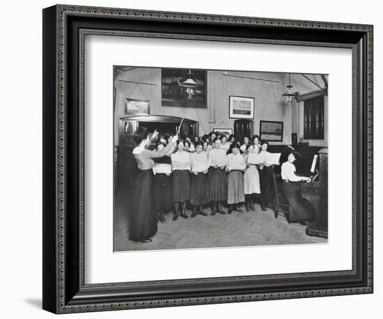 Singing Class, Laxon Street Evening Institute for Women, London, 1914-null-Framed Photographic Print