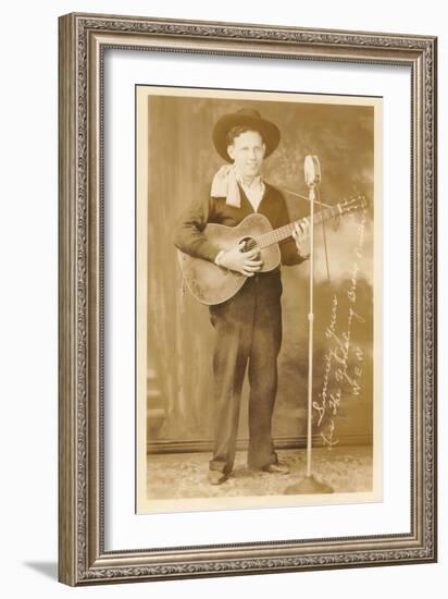 Singing Cowboy-null-Framed Art Print