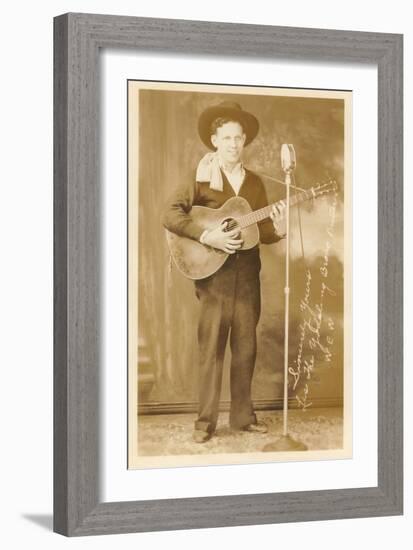 Singing Cowboy-null-Framed Art Print