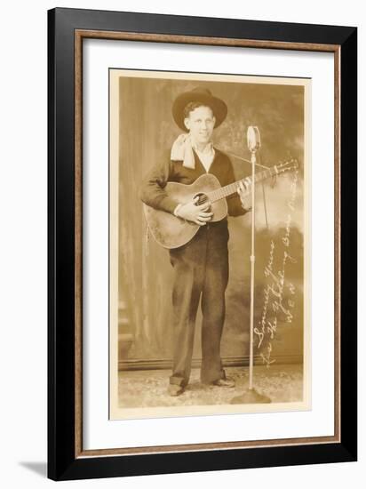 Singing Cowboy-null-Framed Art Print