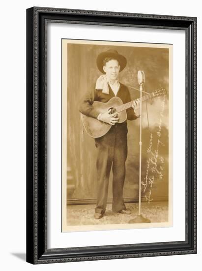 Singing Cowboy-null-Framed Art Print