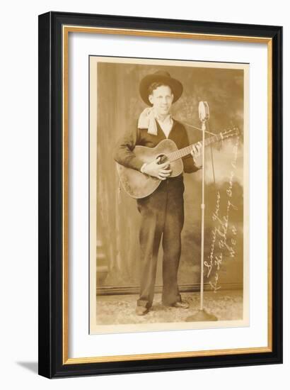 Singing Cowboy-null-Framed Art Print