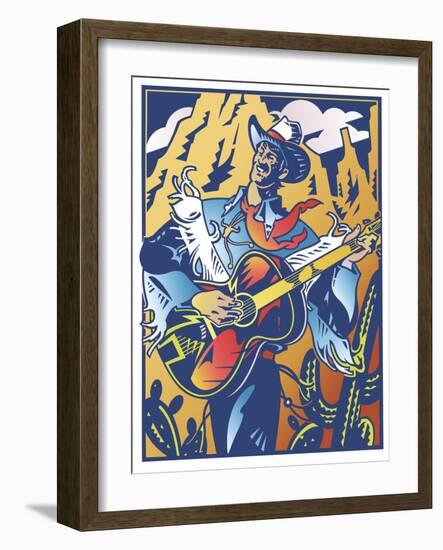 Singing Cowboy-David Chestnutt-Framed Giclee Print