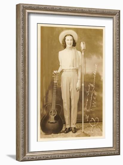 Singing Cowgirl-null-Framed Art Print