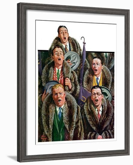 "Singing Men in Raccoon Coats,"November 16, 1929-Alan Foster-Framed Giclee Print