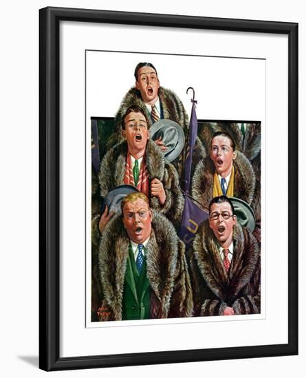 "Singing Men in Raccoon Coats,"November 16, 1929-Alan Foster-Framed Giclee Print