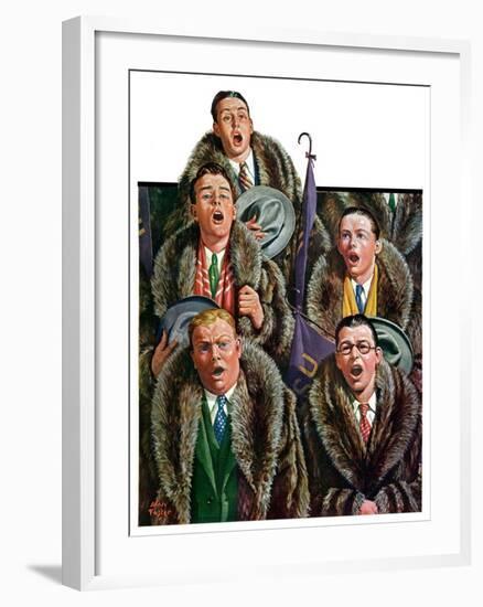 "Singing Men in Raccoon Coats,"November 16, 1929-Alan Foster-Framed Giclee Print