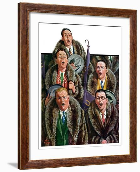 "Singing Men in Raccoon Coats,"November 16, 1929-Alan Foster-Framed Giclee Print