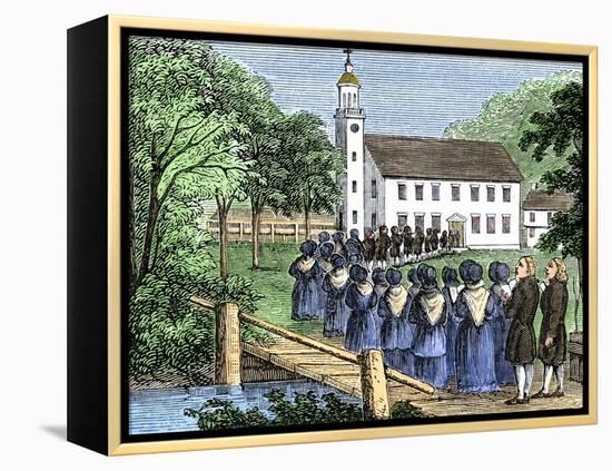 Singing Procession of a New England Congregation During a Religious Revival, 1740-null-Framed Premier Image Canvas