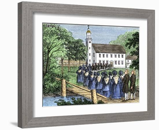 Singing Procession of a New England Congregation During a Religious Revival, 1740-null-Framed Giclee Print