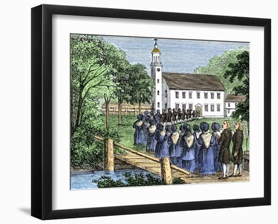 Singing Procession of a New England Congregation During a Religious Revival, 1740-null-Framed Giclee Print