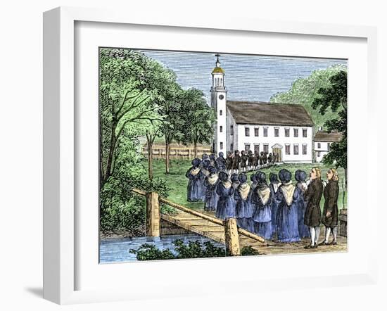 Singing Procession of a New England Congregation During a Religious Revival, 1740-null-Framed Giclee Print