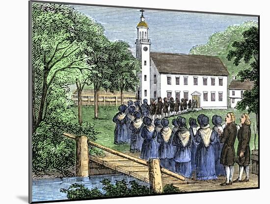 Singing Procession of a New England Congregation During a Religious Revival, 1740-null-Mounted Giclee Print