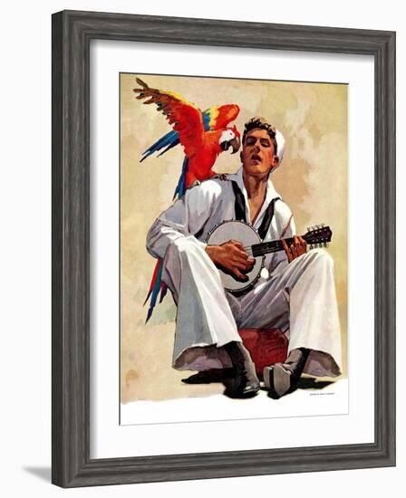 "Singing Sailor and Parrot,"October 16, 1937-John E. Sheridan-Framed Giclee Print