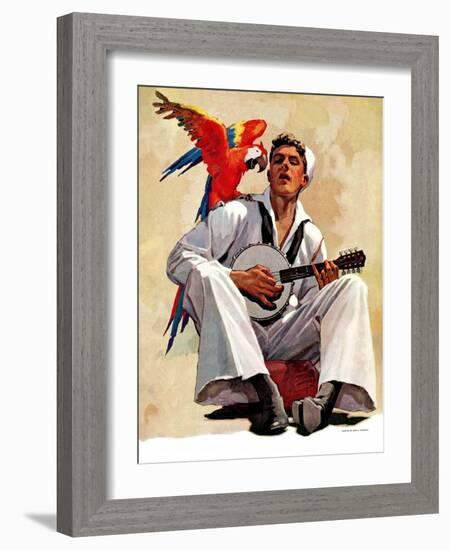 "Singing Sailor and Parrot,"October 16, 1937-John E. Sheridan-Framed Giclee Print