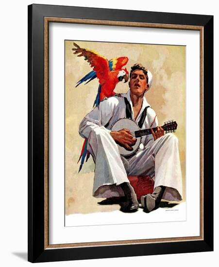 "Singing Sailor and Parrot,"October 16, 1937-John E. Sheridan-Framed Giclee Print