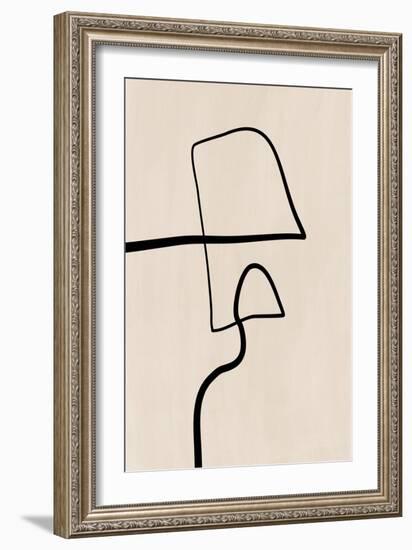 Single Black Line Artwork-Elena Ristova-Framed Premium Giclee Print