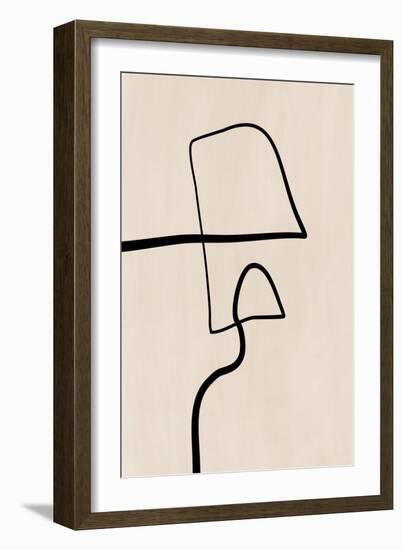 Single Black Line Artwork-Elena Ristova-Framed Giclee Print