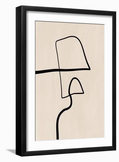 Single Black Line Artwork-Elena Ristova-Framed Giclee Print