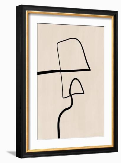 Single Black Line Artwork-Elena Ristova-Framed Giclee Print