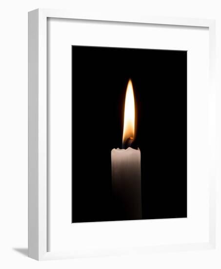 Single Candle Flame-Charles Bowman-Framed Photographic Print