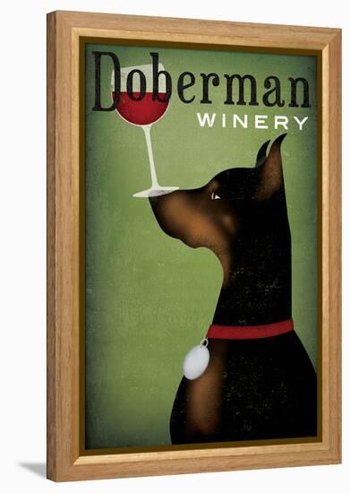 Single Doberman Winery-Ryan Fowler-Framed Stretched Canvas